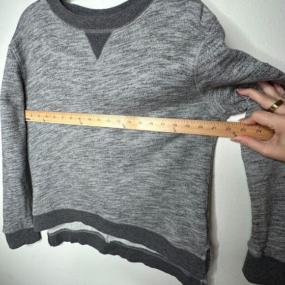 Rag & Bone Heather Gray Georgia Boxy Jumper Sweatshirt Dark Gray Trim S - Picture 13 of 13